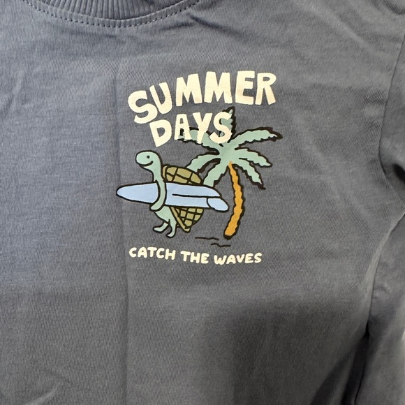 Zara Baby Blue Summer Days Turtle Short Sleeve T-shirt Size 4- 6 months - Picture 2 of 5